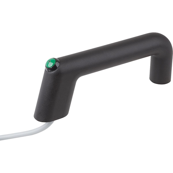 Pull Handle W.Elec. Switch Function, Form:B W Cable L=182, A=160, D=M06, Polyamide Black Comp:Green